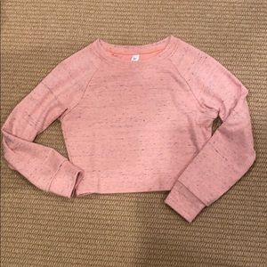 American apparel crop top salmon pink long sleeve